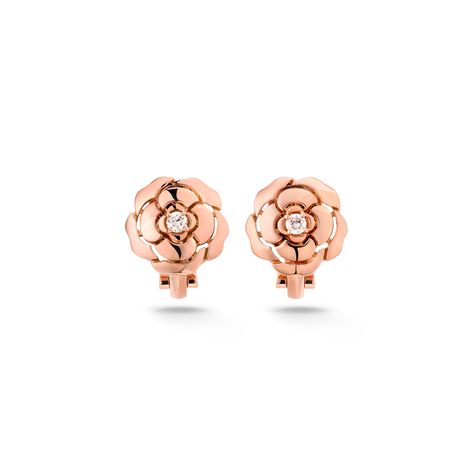 Coco Chanel Designs, Chanel Fine Jewelry, Chanel Rose, Chanel Jewellery, Perfume Chanel, Her Perfume, Branded Jewellery, Ear Parts, Rose Gold Flower