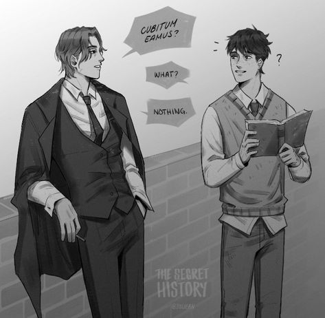 Francis X Richard Tsh, Iwwv Fanart, The Secret History Francis And Richard, Richard And Francis The Secret History, Francis And Richard, Henry Winter Fanart, The Secret History Characters, The Secret History Fanart, Dark Academia Posters