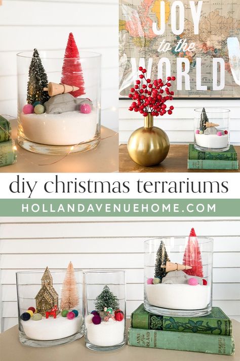 Christmas Terrariums, Diy Christmas Mantel, Holiday Ornaments Diy, Vase Decorations, Whimsical Christmas Decor, Xmas Table, Dollar Store Christmas Crafts, Vase Diy, Holiday Crafts Diy