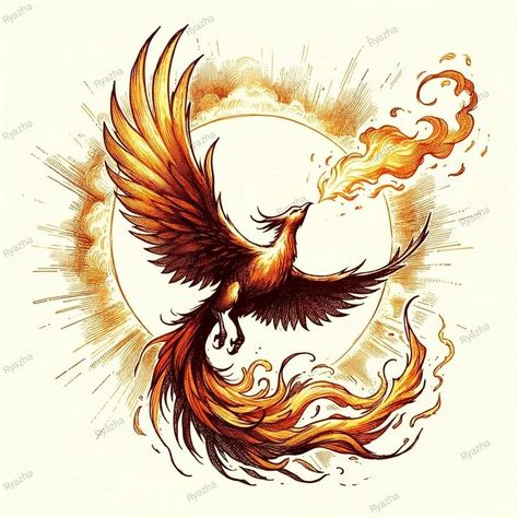 Flying Phoenix Drawing, Drawing Phoenix Bird, Phoenix Drawing Tattoo, Firebird Drawing, Phenix Birds Tattoo, Phoenix Drawings, Phoenix Bird Drawing, Phoenix Sketch, Phoenix Feather Tattoos