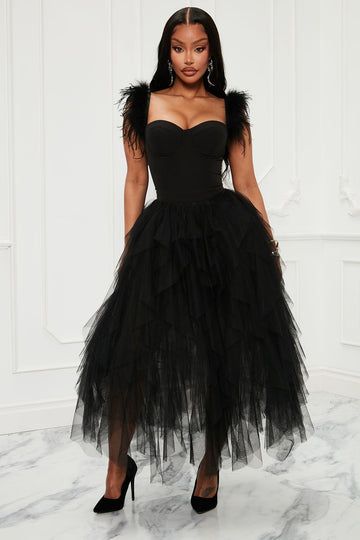 Search Results | Fashion Nova Sneakerball Outfits Women, Tube Maxi Dresses, Tulle Maxi Dress, Dress Spaghetti Straps, Look Formal, Feather Trim, Tulle Gown, Black Tulle, Sequin Gown