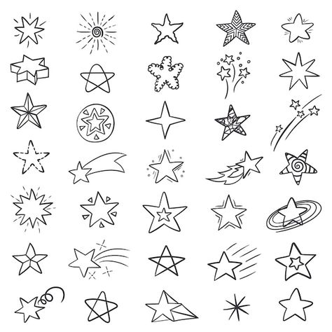 Set of hand drawn black colored linear c... | Premium Vector #Freepik #vector #star-doodle #doodle #doodle-illustration #comet Black And White Simple Drawings, Doodle Art Stars, Celestial Doodles, Window Doodle, Embroidery Journals, Doodles Borders, Star Drawings, Star Doodles, Window Drawings