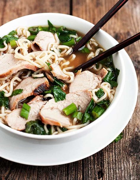 Ramen Noodle Soup with Char Siu Pork Pork Noodle Soup, Pork Ramen, Char Siu Pork, Pork Seasoning, Pork Noodles, Ramen Noodle Soup, Ramen Noodle Recipes, Char Siu, Asian Soup