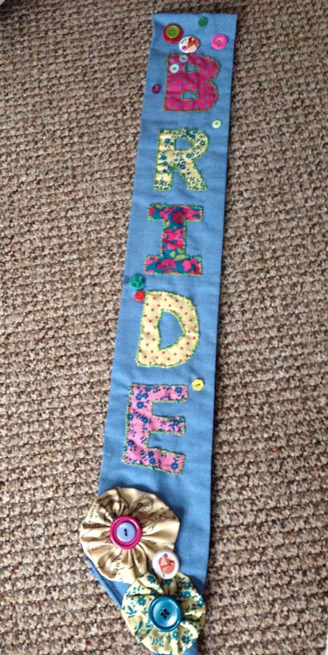 Homemade bride sash Diy Sash, 21st Birthday Sash, Bride Sash, Bridal Shower Sash, Birthday Sash, Bride To Be Sash, Hen Do, Hen Party, 21st Birthday