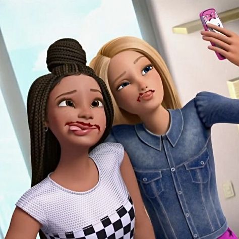 Bestie Cartoon Best Friends, Iconic Duos Best Friends Cartoon, Black Disney Princess, Disney Duos, Friends Cartoon, Barbie Funny, Best Friends Cartoon, Gif Disney, Cartoon Disney