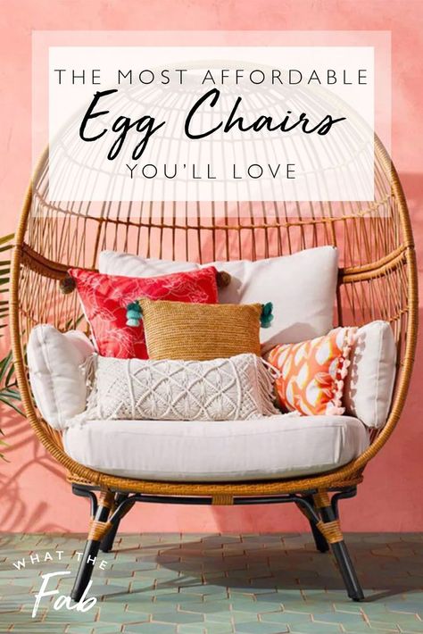 Are you obsessed with egg chairs? This is the ultimate guide to some of the most affordable egg chairs to decorate your home! Egg Chair Decor, Egg Chair Bedroom, Egg Chair Living Room, Egg Chair Patio, Target Opalhouse, Boho Room Inspiration, Egg Chair Outdoor, Boho Sunroom, Egg Chairs