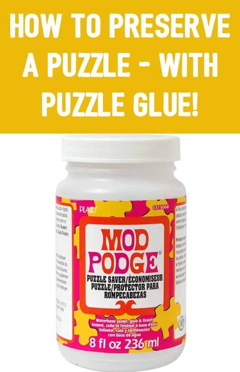 Learn how to preserve a puzzle with puzzle glue! My favorite is Mod Podge Puzzle Saver. I'll show you my process for gluing your puzzles permanently. via @modpodgerocks How To Preserve A Puzzle For Framing, How To Make A Puzzle Into A Picture, Glueing A Puzzle Together, Puzzle Saver Diy, Glue Puzzle Together Diy, How To Glue A Puzzle Together, Gluing A Puzzle Together, How To Glue A Puzzle For Framing, Jigsaw Puzzle Crafts