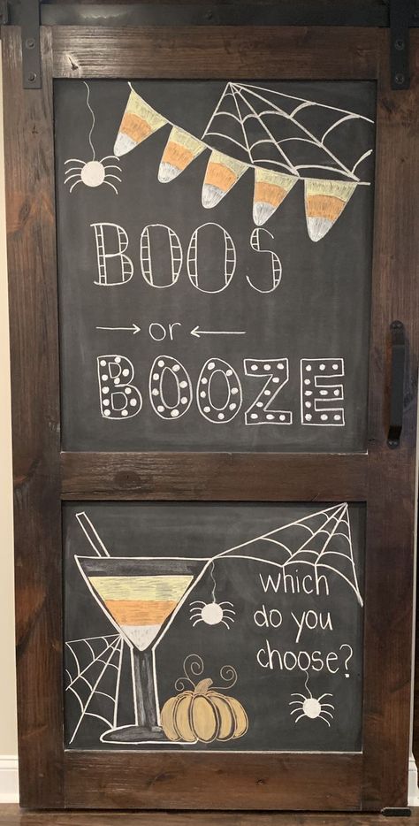 Funny Bar Chalkboard Signs, Halloween Sandwich Board Sign, Halloween Black Board Ideas, Bar Chalkboard Ideas Funny, Happy Hour Signs Chalkboard, Brewery Chalkboard Ideas, Happy Hour Chalkboard Signs, Spooky Chalkboard Art, Restaurant Chalkboard Ideas