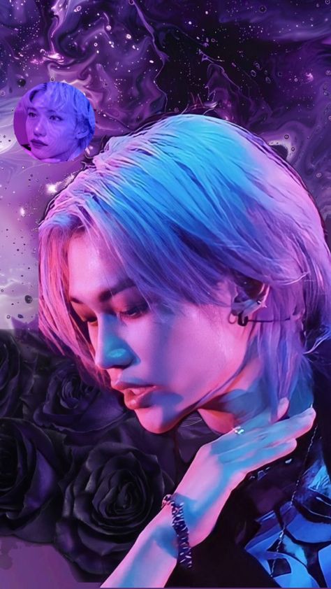 ✨Oi Felix come here bro ✨ Purple Felix Icon, Felix Purple Aesthetic, Felix Purple Hair, Felix Blue Hair, Different Person, Prince Felix, Skz In Cute, Savage Kids, Lee Felix