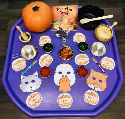 Tuff Tray, Tray Ideas, Pumpkin Soup, Literacy, Tray, Table Decorations