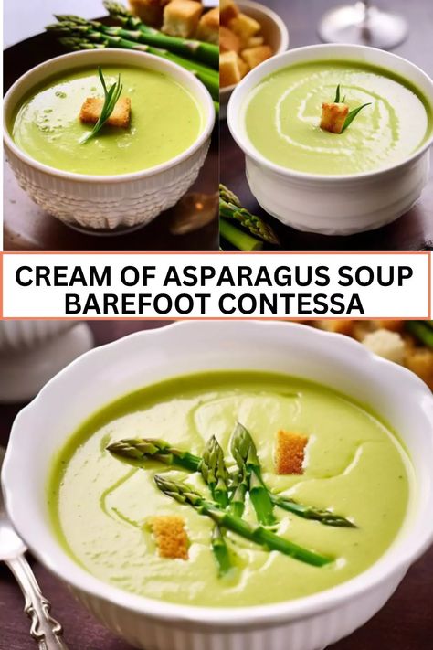 Cream Of Asparagus Soup Barefoot Contessa Asparagus And Mushroom Soup, Cream Of Asparagus Soup Recipe, Clean Soups, Asparagus Recipes Soup, Creamy Asparagus Soup, Asparagus Soup Recipe, Cream Of Asparagus, 2024 Meals, Soup Maker Recipes