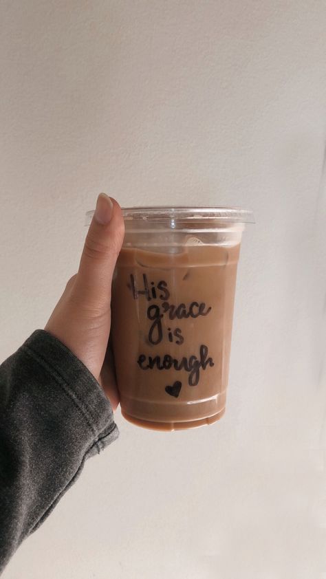 His Grace Is Enough, Vegan Creamer, Grace Is Enough, Aesthetic Bible, Bible Photos, Opening A Coffee Shop, Coffee Trailer, Jesus Coffee, Coffee Shop Aesthetic