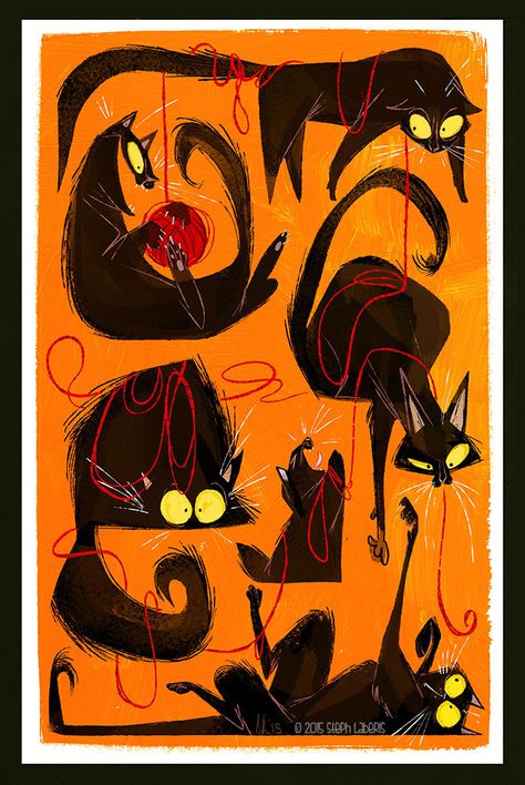 Steph's Brain Farts Black Cat Appreciation Day, Chara Design, Posca Art, Black Cat Art, Desenho Tattoo, Cats Illustration, Arte Animal, 영감을 주는 캐릭터, Cebu