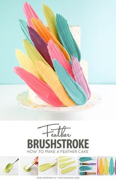 Using Candy Melts, Brushstroke Cake, Feather Cake, Creative Cake Decorating, Salty Cake, Cake Decorating Designs, Chocolate Decorations, Cupcake Cake, Candy Melts