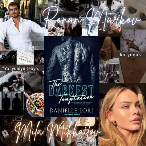 The Darkest Temptation Ronan Markov and Mila Mikhailov #thedarkesttemptation #themadeseries #daniellelori #danielleloribooks #darkmafiaromance #ronanmarkov #milamikhailov #captiveromance #agegap #grumpyxsunshine #enemiestolovers #bloodrivalry #bloodrivals #aesthetic #bookaesthetic #bookstagram #bookstagrammer #bookobsession #bookreader #booklover #booktok #bookaddict #booknerd Ronan And Mila The Darkest Temptation Fanart, Darkest Temptation Aesthetic, Temptation Aesthetic, Ronan Markov, Mila Mikhailov, The Darkest Temptation, Darkest Temptation, Dark Romance Books, Book Recs