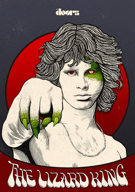 THE LIZARD KING POSTER ROCK JIM MORRISON THE DOORS The Doors Jim Morrison, Caricature Sketch, Lizard King, Riders On The Storm, Rock Band Posters, The Lizard, Harley Quinn Art, American Poets, Rock Posters