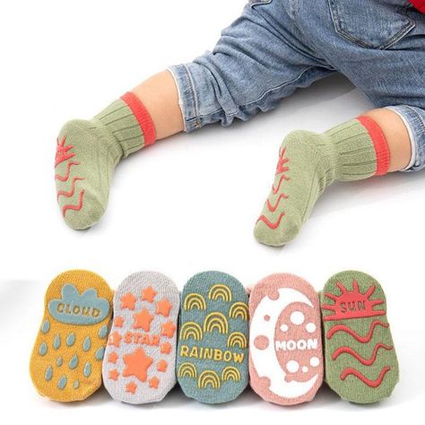 Baby Silicone Bottom Cotton Socks – MiniOlie Baby Walking, Non Slip Socks, Toddler Socks, Sock Patterns, Cute Socks, Solid & Striped, Baby Socks, Kids Socks, Baby & Toddler Clothing