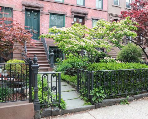 Curb Appeal: 11 Front Garden Ideas to Steal from Brooklyn Brownstone Front Garden, Front Garden Ideas, Cottage Backyard, Garden Boxes Diy, Backyard Garden Diy, Soil Texture, Backyard Garden Landscape, Front Yard Design, Small Backyard Gardens