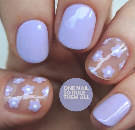 Pale Nails, Space Flowers, Lilac Nails, Daisy Nails, Purple Nail, Personal Image, Blue Nail, Short Acrylic Nails Designs, Nagel Inspo