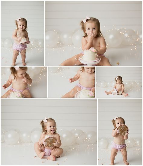 Smash Cake Photoshoot Simple, Minimal Cake Smash Photoshoot, Simple Cake Smash Photoshoot, Simple Cake Smash, Smash Cake First Birthday, Girls First Birthday Cake, Cake Smash Theme, Baby Background, Onederland Birthday Party