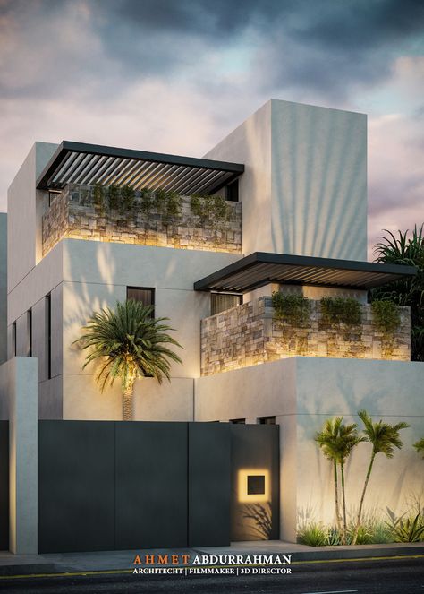 Contemporary Facade, Bunglow Elevation Modern, Home Facade, Elevation Designs For House, Minimal House, Modern Minimal House, Minimal Houses, Small House Exteriors, Small House Elevation