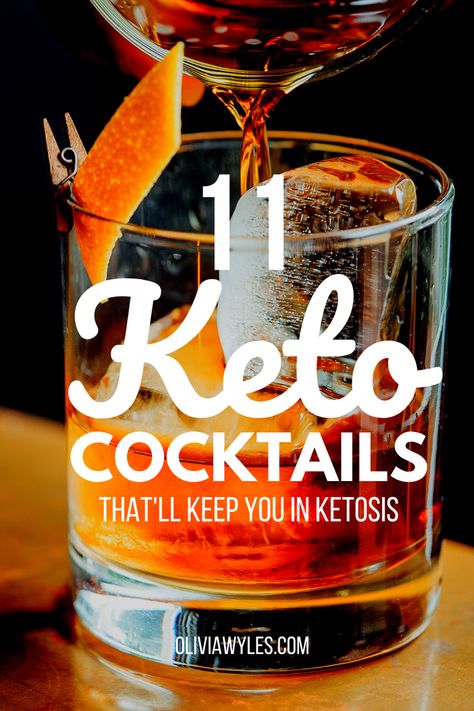 Low Carb Mixed Drinks, Low Carb Alcoholic Drinks, Keto Alcohol, Low Carb Cocktails, Keto Cocktails, Low Carb Drinks, Bourbon Drinks, Alcoholic Drink, Keto Drink