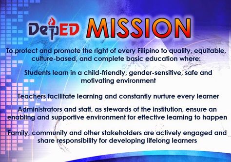 Deped Mission Vision Core Values Design, Ndep Corner Poster, Lupang Hinirang Poster Printable, Deped Mission Vision Core Values, Deped Mission Vision, Mission And Vision Design, Deped Vision, Deped Mission, Classroom Bulletin Boards High School