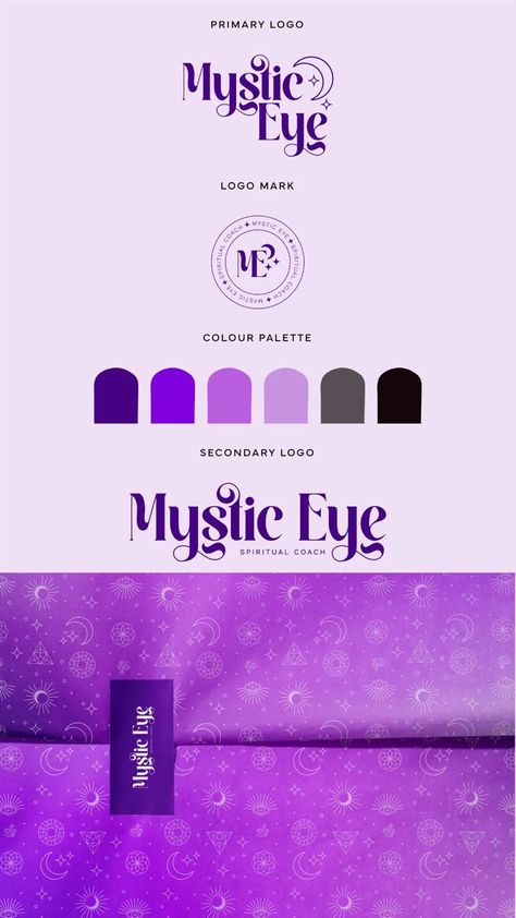 . femalebranding branding . #Branding_Moodboard_Inspiration #Creative_Personal_Branding #Luxury_Logo_Branding #Mystical_Color_Palette Mystical Color Palette, Luna Branding, Purple Branding, Magical Branding, Female Branding, Logos Color, Brand Board Design, Blog Font, Identity Design Inspiration