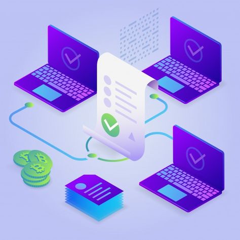 Smart Contracts Blockchain, Contract Illustration, Blockchain Illustration, Website Background Design, Website Background, 3d Isometric, Smart Contract, Digital Signature, Contract Design