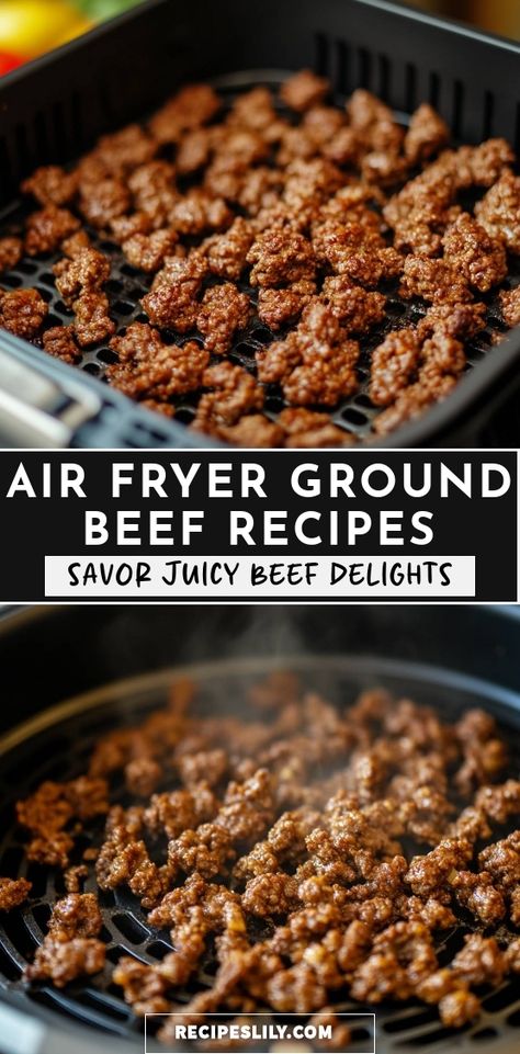 Cooking Ground Beef In Air Fryer, Air Fry Ground Beef, Airfryer Ground Beef Recipes, Ground Beef Air Fryer Recipes, Ground Beef Air Fryer, Air Fryer Ground Beef Recipes, Air Fryer Beef Recipes, Air Fryer Recipes Videos, Beef Bites