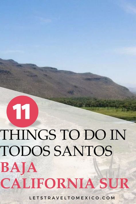 Explore Todos Santos, Baja California Sur! From surfing to art galleries, these 11 amazing activities will make your trip unforgettable. Check out the best things to do here. Mexico City Travel, Baja California Mexico, Baja California Sur, Baja California, Art Galleries, Mexico City, Southern California, The Things, Amazing Things