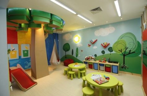 40 Kids Playroom Design Ideas That Usher In Colorful Joy! Daycare Design Ideas, Daycare Room Ideas, Trofast Ikea, Sunday School Rooms, Daycare Decor, Daycare Design, Daycare Room, Preschool Rooms, Church Nursery