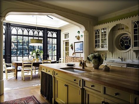 Gothic Revival Kitchen, Georgian Kitchen, Gothic Kitchen, Dream Kitchens Design, Gothic Revival, Big Kitchen, Georgian Homes, Gorgeous Kitchens, Large Kitchen