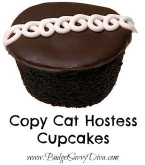 Hershey Chocolate Frosting Recipe, Hostess Cupcake Recipe, Hostess Cakes, Hostess Cupcakes, Cupcake Day, Cakes To Make, Chocolate Frosting Recipes, Little Debbie, Filled Cupcakes