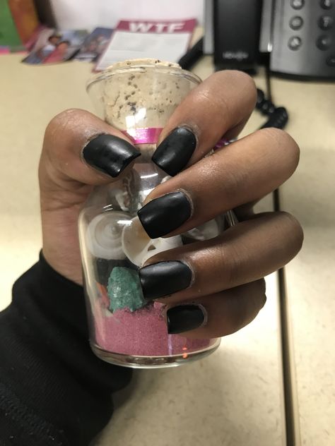 Short acrylic nail #black #matte Nail Black, Short Acrylics, Short Acrylic, Short Acrylic Nails, Black Matte, Short Nails, Acrylic Nails, Nail Polish, Nails