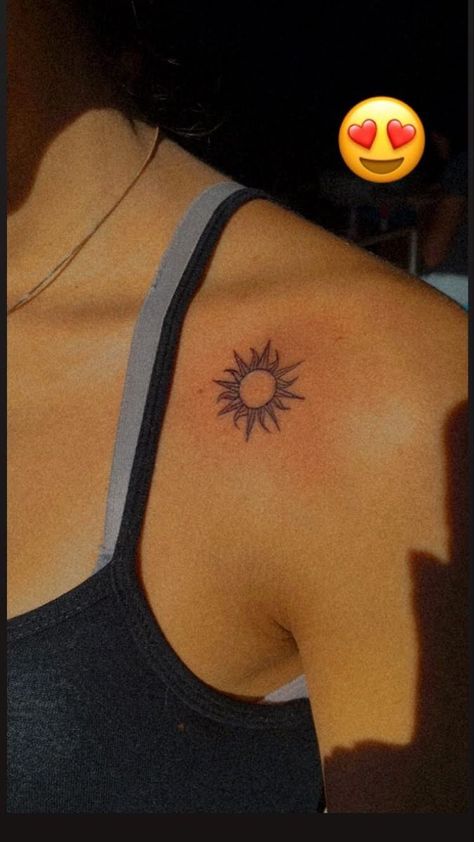 The Art of Travel: Exploring the World of World Traveler Tattoos Sun Collarbone Tattoo, Sun Collar Bone Tattoo, Sun Tattoo On Hip, Sun Tattoo Placement, Non Basic Tattoos, Sun Tattoo Shoulder, Travel Tattoos For Women, Small Travel Tattoos, Traveler Tattoos