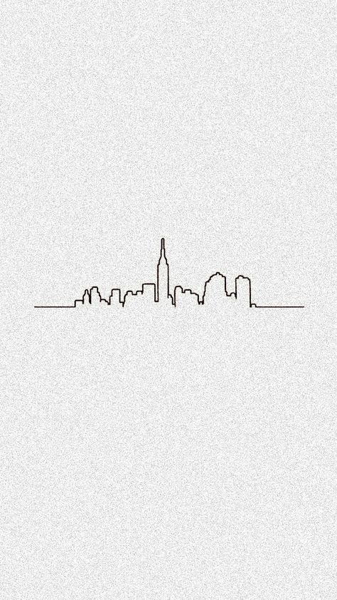 Fine Line Nyc Skyline Tattoo, London Tatoos Ideas, City Scape Tattoo, Ny Skyline Tattoo, City Skyline Tattoo, New York Tattoos, Nyc Skyline Tattoo, Brooklyn Skyline, Skyline Logo