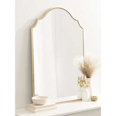 Entry Table With Mirror, Mirror Over Fireplace, French Country Mirrors, Arch Wall Mirror, Mirror Drawings, Wall Frame Set, Arch Wall, Kelly Clarkson Home, Floor Bathroom