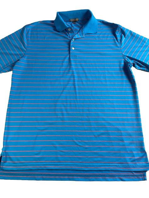 Peter Millar Shirt Men's Large  Blue Striped Polo Summer Comfort Golf Stretch LG Golf Stretching, Peter Millar, Shirt Men, Mens Accessories, Golf, Mens Shirts, Mens Outfits, Best Deals, Blue