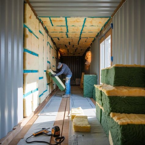 Discover 16 DIY tricks to save big on your shipping container home build. Transform steel boxes into a chic, budget-friendly dream home. Container House Interior Design Ideas, Shipping Container Framing, Inside Container Homes, Shipping Container Insulation, Shipping Container Sheds Storage, Container House Design Budget, Shipping Container Ideas, Container Homes Ideas Design, Shipping Container Shop