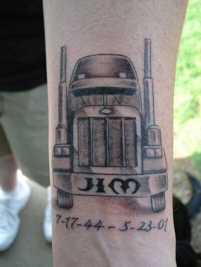 Grandfather Memorial Tattoos, Truck Tattoos, Trucker Tattoo, Grandfather Clock Tattoo, Grandfather Tattoo, Grandpa Tattoo, Tattoos For Dad Memorial, Truck Tattoo, Tattoo Wrist