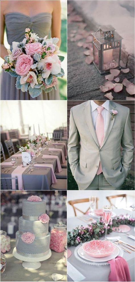 Timeless Grey Wedding Color Palette Ideas to Inspire  #weddingalbums  #loveher    #lifestyle   #rusticwedding  #friends Pink And Gray Wedding, Pink And Grey Wedding, Blush And Grey Wedding, Pink Grey Wedding, Wedding Color Palette Ideas, Grey Wedding Theme, Gray Wedding Colors, Color Palette Ideas, Wedding Color Trends