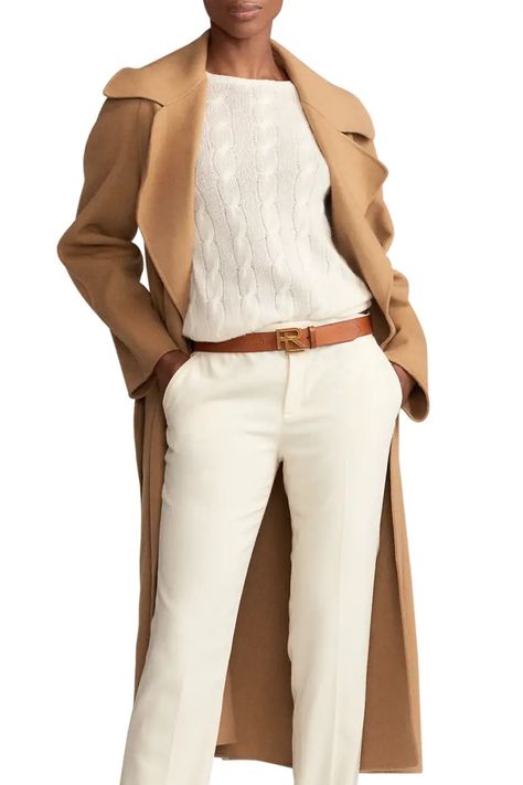 B48N4 Ralph Lauren Collection Leonarda Cashmere Belted Coat 2023 Fashion Trends Forecast, Long Camel Coat, Ladies Coat Design, 2023 Fashion Trends, Designer Ralph Lauren, Wrap Coat, Camel Coat, Ralph Lauren Collection, Belted Coat