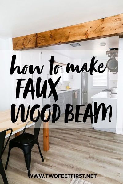 Wood beams throughout a ceiling can really make your home stand out. Here I will show you the best way to make faux wood beams. The best part is that it�s DIY and anyone can do it! #twofeetfirst Diy Faux Wood Beams, Fake Wood Beams, Fake Beam, Faux Ceiling Beams, Exposed Beams Ceiling, Beams Living Room, Wooden Beams Ceiling, Flip Ideas, Fake Wood