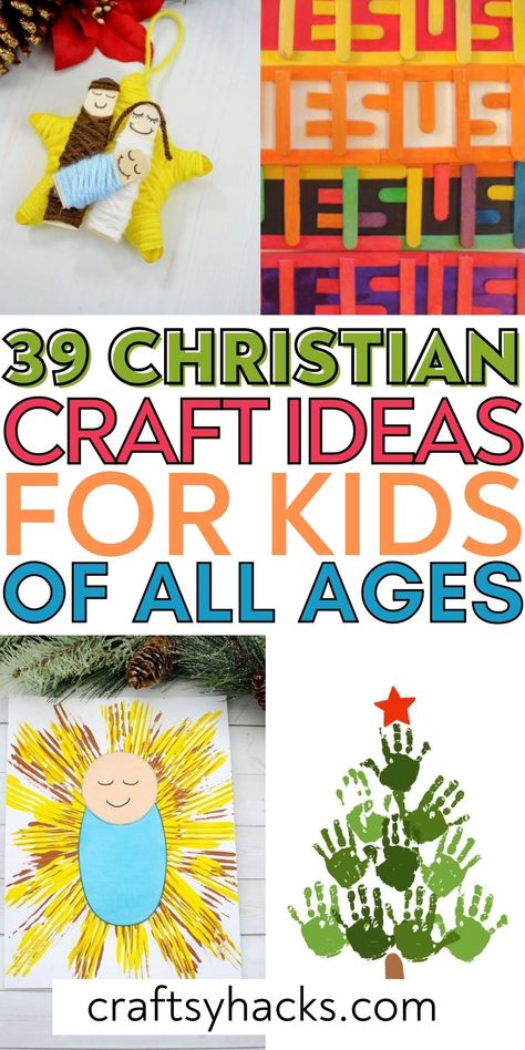 If you are looking for easy crafts to make with your kids this weekend look no further than these fun Christian crafts for kids. These christian kids crafts are perfect for your young kids to have fun creating after church. Religious Crafts For Toddlers, Life Of Jesus Crafts For Kids, Christian Kindergarten Crafts, Vbs Crafts For Toddlers, Preschool Christian Crafts Ideas, Vacation Bible School Crafts For Kids, Christian Ornaments For Kids, Christian School Art Projects, Christian Arts And Crafts For Kids