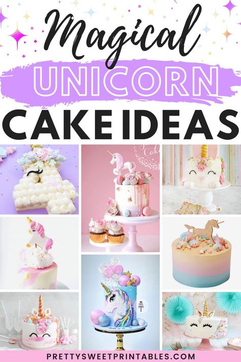 unicorn cake ideas Cake Ideas For Girls Birthday, Unicorn Cake Ideas, Diy Unicorn Cake, Pull Apart Cupcake Cake, Microwave Fudge, Pull Apart Cupcakes, Party Sweets, Unique Cakes, Princess Cake