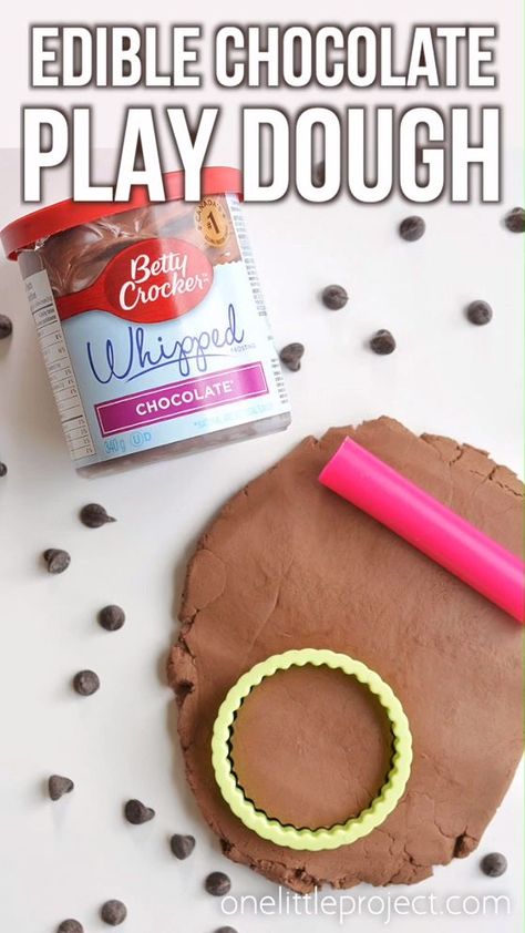 Chocolate Play Dough Recipe, Chocolate Play Dough, Easy Play Dough, Whipped Chocolate Frosting, Chocolate Slime, Easy Playdough Recipe, Edible Playdough, Recipe Crockpot, Homemade Playdough Recipe