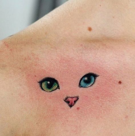 Those eyes                                                                                                                                                                                 More Cat Eye Tattoos, Nose Tattoo, Cat Paw Tattoos, Cat Tattoo Simple, Cute Cat Tattoo, Black Cat Tattoos, Cat Nose, Paw Tattoo, Silhouette Tattoos