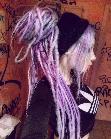 Set of gray and lavender purple long natural look synthetic | Etsy Lavender Dreads, Purple Twists, Gray Dreads, Synthetic Dreads Hairstyles, Purple Dreads, Pink Dreads, Natural Dreadlocks, Mens Dreads, Red Hair Accessories