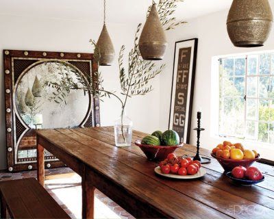 Moroccan Dining Room, Celebrity Interiors, House Contemporary, Ellen Pompeo, Hollywood Homes, Grande Table, Design Apartment, Meredith Grey, Deco Boheme